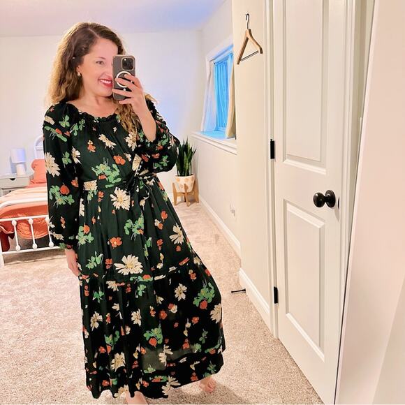 THE GREAT. Green Botanical Floral Maxi Dress 1 Small - Picture 1 of 11